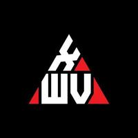xwv driehoek brief logo ontwerp met driehoekige vorm. xwv driehoek logo ontwerp monogram. xwv driehoek vector logo sjabloon met rode kleur. xwv driehoekig logo eenvoudig, elegant en luxueus logo.