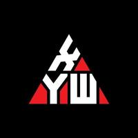 xyw driehoek brief logo ontwerp met driehoekige vorm. xyw driehoek logo ontwerp monogram. xyw driehoek vector logo sjabloon met rode kleur. xyw driehoekig logo eenvoudig, elegant en luxueus logo.
