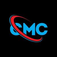 cmc-logo. cmc brief. cmc brief logo ontwerp. initialen cmc-logo gekoppeld aan cirkel en monogram-logo in hoofdletters. cmc typografie voor technologie, business en onroerend goed merk. vector