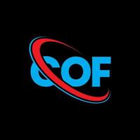 cof-logo. cof brief. cof brief logo ontwerp. initialen cof logo gekoppeld aan cirkel en hoofdletter monogram logo. cof typografie voor technologie, business en onroerend goed merk. vector