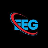 eg logo. bv brief. eeg brief logo ontwerp. initialen eeg logo gekoppeld aan cirkel en monogram logo in hoofdletters. eeg typografie voor technologie, zaken en onroerend goed merk. vector