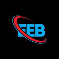 eeb-logo. eeb brief. eeb brief logo ontwerp. initialen eeb-logo gekoppeld aan cirkel en monogram-logo in hoofdletters. eeb typografie voor technologie, zaken en onroerend goed merk. vector