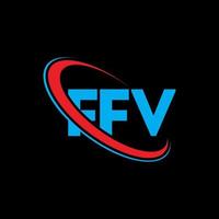 ffv logo. ff brief. ffv brief logo ontwerp. initialen ffv logo gekoppeld aan cirkel en monogram logo in hoofdletters. ffv typografie voor technologie, zaken en onroerend goed merk. vector