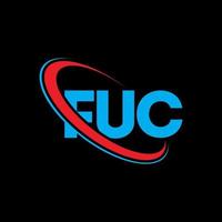 fu-logo. ff brief. fu brief logo ontwerp. initialen fuc logo gekoppeld aan cirkel en hoofdletter monogram logo. fuc typografie voor technologie, zaken en onroerend goed merk. vector