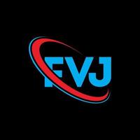 fvj-logo. fv brief. fvj brief logo ontwerp. initialen fvj logo gekoppeld aan cirkel en hoofdletter monogram logo. fvj typografie voor technologie, zaken en onroerend goed merk. vector