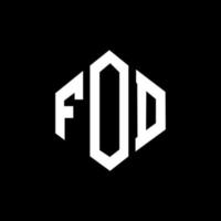 fod letter logo-ontwerp met veelhoekvorm. fod veelhoek en kubusvorm logo-ontwerp. fod zeshoek vector logo sjabloon witte en zwarte kleuren. fod monogram, business en onroerend goed logo.