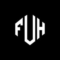 fuh letter logo-ontwerp met veelhoekvorm. fuh veelhoek en kubusvorm logo-ontwerp. fuh zeshoek vector logo sjabloon witte en zwarte kleuren. fuh monogram, business en onroerend goed logo.