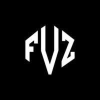 fvz letter logo-ontwerp met veelhoekvorm. fvz veelhoek en kubusvorm logo-ontwerp. fvz zeshoek vector logo sjabloon witte en zwarte kleuren. fvz monogram, business en onroerend goed logo.