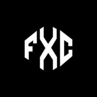 fxc letter logo-ontwerp met veelhoekvorm. fxc veelhoek en kubusvorm logo-ontwerp. fxc zeshoek vector logo sjabloon witte en zwarte kleuren. fxc monogram, bedrijfs- en onroerend goed logo.