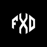 fxo letter logo-ontwerp met veelhoekvorm. fxo veelhoek en kubusvorm logo-ontwerp. fxo zeshoek vector logo sjabloon witte en zwarte kleuren. fxo-monogram, bedrijfs- en onroerendgoedlogo.