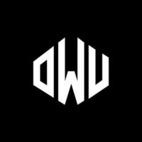 owu letter logo-ontwerp met veelhoekvorm. owu veelhoek en kubusvorm logo-ontwerp. owu zeshoek vector logo sjabloon witte en zwarte kleuren. owu monogram, business en onroerend goed logo.