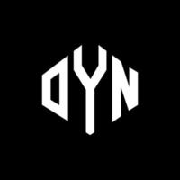 oyn letter logo-ontwerp met veelhoekvorm. oyn veelhoek en kubusvorm logo-ontwerp. oyn zeshoek vector logo sjabloon witte en zwarte kleuren. oyn monogram, business en onroerend goed logo.