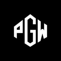 pgw letter logo-ontwerp met veelhoekvorm. pgw veelhoek en kubusvorm logo-ontwerp. pgw zeshoek vector logo sjabloon witte en zwarte kleuren. pgw monogram, bedrijfs- en onroerend goed logo.
