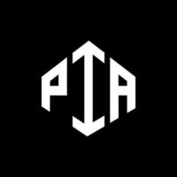 pia letter logo-ontwerp met veelhoekvorm. pia veelhoek en kubusvorm logo-ontwerp. pia zeshoek vector logo sjabloon witte en zwarte kleuren. pia monogram, bedrijfs- en onroerend goed logo.