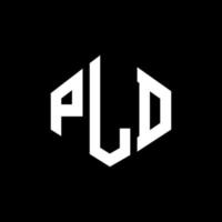 pld letter logo-ontwerp met veelhoekvorm. pld veelhoek en kubusvorm logo-ontwerp. pld zeshoek vector logo sjabloon witte en zwarte kleuren. pld monogram, bedrijfs- en onroerend goed logo.