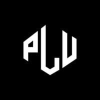 plu letter logo-ontwerp met veelhoekvorm. plu veelhoek en kubusvorm logo-ontwerp. pl zeshoek vector logo sjabloon witte en zwarte kleuren. pl monogram, bedrijfs- en onroerend goed logo.