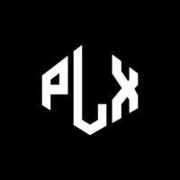 plx letter logo-ontwerp met veelhoekvorm. plx logo-ontwerp met veelhoek en kubusvorm. plx zeshoek vector logo sjabloon witte en zwarte kleuren. plx monogram, bedrijfs- en vastgoedlogo.