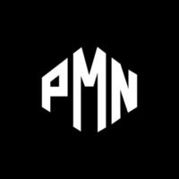 pmn letter logo-ontwerp met veelhoekvorm. pmn veelhoek en kubusvorm logo-ontwerp. pmn zeshoek vector logo sjabloon witte en zwarte kleuren. pmn-monogram, bedrijfs- en onroerendgoedlogo.