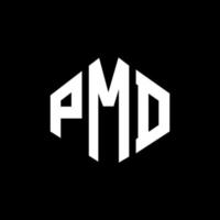 pmd letter logo-ontwerp met veelhoekvorm. pmd veelhoek en kubusvorm logo-ontwerp. pmd zeshoek vector logo sjabloon witte en zwarte kleuren. pmd-monogram, bedrijfs- en onroerendgoedlogo.