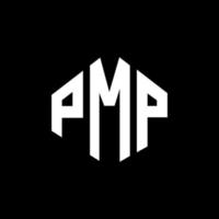 pmp letter logo-ontwerp met veelhoekvorm. pmp veelhoek en kubusvorm logo-ontwerp. pmp zeshoek vector logo sjabloon witte en zwarte kleuren. pmp-monogram, bedrijfs- en onroerendgoedlogo.