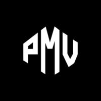 pmv letter logo-ontwerp met veelhoekvorm. pmv veelhoek en kubusvorm logo-ontwerp. pmv zeshoek vector logo sjabloon witte en zwarte kleuren. pmv-monogram, bedrijfs- en onroerendgoedlogo.