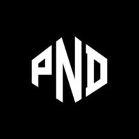 pnd letter logo-ontwerp met veelhoekvorm. pnd veelhoek en kubusvorm logo-ontwerp. pnd zeshoek vector logo sjabloon witte en zwarte kleuren. pnd monogram, bedrijfs- en onroerend goed logo.