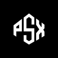 psx letter logo-ontwerp met veelhoekvorm. psx veelhoek en kubusvorm logo-ontwerp. psx zeshoek vector logo sjabloon witte en zwarte kleuren. psx-monogram, bedrijfs- en onroerendgoedlogo.