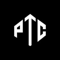 ptc letter logo-ontwerp met veelhoekvorm. ptc veelhoek en kubusvorm logo-ontwerp. ptc zeshoek vector logo sjabloon witte en zwarte kleuren. ptc-monogram, bedrijfs- en onroerendgoedlogo.