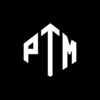 ptm letter logo-ontwerp met veelhoekvorm. ptm veelhoek en kubusvorm logo-ontwerp. ptm zeshoek vector logo sjabloon witte en zwarte kleuren. ptm monogram, bedrijfs- en onroerend goed logo.