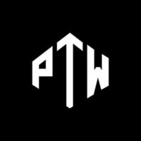 ptw letter logo-ontwerp met veelhoekvorm. ptw veelhoek en kubusvorm logo-ontwerp. ptw zeshoek vector logo sjabloon witte en zwarte kleuren. ptw-monogram, bedrijfs- en onroerendgoedlogo.
