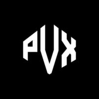 pvx letter logo-ontwerp met veelhoekvorm. pvx veelhoek en kubusvorm logo-ontwerp. pvx zeshoek vector logo sjabloon witte en zwarte kleuren. pvx-monogram, bedrijfs- en onroerendgoedlogo.