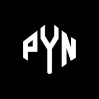 pyn letter logo-ontwerp met veelhoekvorm. pyn veelhoek en kubusvorm logo-ontwerp. pyn zeshoek vector logo sjabloon witte en zwarte kleuren. pyn monogram, business en onroerend goed logo.