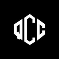 qcc letter logo-ontwerp met veelhoekvorm. qcc veelhoek en kubusvorm logo-ontwerp. qcc zeshoek vector logo sjabloon witte en zwarte kleuren. qcc-monogram, bedrijfs- en onroerendgoedlogo.