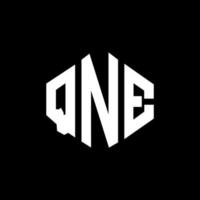 qne letter logo-ontwerp met veelhoekvorm. qne veelhoek en kubusvorm logo-ontwerp. qne zeshoek vector logo sjabloon witte en zwarte kleuren. qne monogram, business en onroerend goed logo.