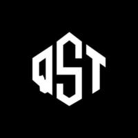 qst letter logo-ontwerp met veelhoekvorm. qst veelhoek en kubusvorm logo-ontwerp. qst zeshoek vector logo sjabloon witte en zwarte kleuren. qst-monogram, bedrijfs- en onroerendgoedlogo.