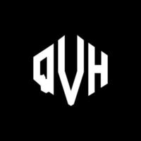 qvh letter logo-ontwerp met veelhoekvorm. qvh veelhoek en kubusvorm logo-ontwerp. qvh zeshoek vector logo sjabloon witte en zwarte kleuren. qvh monogram, bedrijfs- en onroerend goed logo.