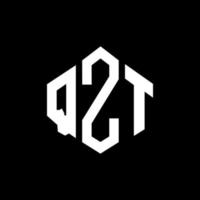 qzt letter logo-ontwerp met veelhoekvorm. qzt veelhoek en kubusvorm logo-ontwerp. qzt zeshoek vector logo sjabloon witte en zwarte kleuren. qzt-monogram, bedrijfs- en onroerendgoedlogo.