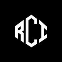 rci letter logo-ontwerp met veelhoekvorm. rci veelhoek en kubusvorm logo-ontwerp. rci zeshoek vector logo sjabloon witte en zwarte kleuren. rci-monogram, bedrijfs- en onroerendgoedlogo.