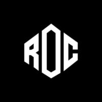 roc letter logo-ontwerp met veelhoekvorm. roc veelhoek en kubusvorm logo-ontwerp. roc zeshoek vector logo sjabloon witte en zwarte kleuren. roc monogram, business en onroerend goed logo.