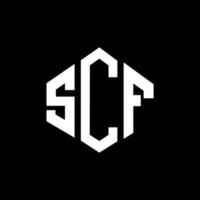 scf letter logo-ontwerp met veelhoekvorm. scf veelhoek en kubusvorm logo-ontwerp. scf zeshoek vector logo sjabloon witte en zwarte kleuren. scf-monogram, bedrijfs- en onroerendgoedlogo.