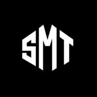 smt letter logo-ontwerp met veelhoekvorm. smt veelhoek en kubusvorm logo-ontwerp. smt zeshoek vector logo sjabloon witte en zwarte kleuren. smt monogram, business en onroerend goed logo.