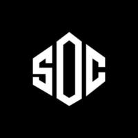 soc letter logo-ontwerp met veelhoekvorm. soc veelhoek en kubusvorm logo-ontwerp. soc zeshoek vector logo sjabloon witte en zwarte kleuren. soc-monogram, bedrijfs- en onroerendgoedlogo.