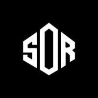 sor letter logo-ontwerp met veelhoekvorm. sor veelhoek en kubusvorm logo-ontwerp. sor zeshoek vector logo sjabloon witte en zwarte kleuren. sor monogram, business en onroerend goed logo.