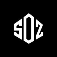 soz letter logo-ontwerp met veelhoekvorm. soz veelhoek en kubusvorm logo-ontwerp. soz zeshoek vector logo sjabloon witte en zwarte kleuren. soz monogram, business en onroerend goed logo.