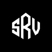 srv letter logo-ontwerp met veelhoekvorm. srv veelhoek en kubusvorm logo-ontwerp. srv zeshoek vector logo sjabloon witte en zwarte kleuren. srv-monogram, bedrijfs- en onroerendgoedlogo.