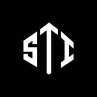 sti letter logo-ontwerp met veelhoekvorm. sti veelhoek en kubusvorm logo-ontwerp. sti zeshoek vector logo sjabloon witte en zwarte kleuren. sti monogram, business en onroerend goed logo.