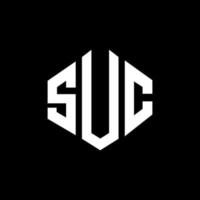 suc letter logo-ontwerp met veelhoekvorm. suc veelhoek en kubusvorm logo-ontwerp. suc zeshoek vector logo sjabloon witte en zwarte kleuren. suc monogram, bedrijfs- en onroerend goed logo.