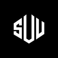 suu letter logo-ontwerp met veelhoekvorm. suu veelhoek en kubusvorm logo-ontwerp. suu zeshoek vector logo sjabloon witte en zwarte kleuren. suu monogram, bedrijfs- en onroerend goed logo.