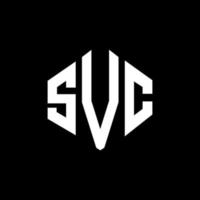 svc letter logo-ontwerp met veelhoekvorm. svc veelhoek en kubusvorm logo-ontwerp. svc zeshoek vector logo sjabloon witte en zwarte kleuren. svc-monogram, bedrijfs- en onroerendgoedlogo.