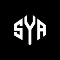 sya letter logo-ontwerp met veelhoekvorm. sya veelhoek en kubusvorm logo-ontwerp. sya zeshoek vector logo sjabloon witte en zwarte kleuren. sya monogram, business en onroerend goed logo.